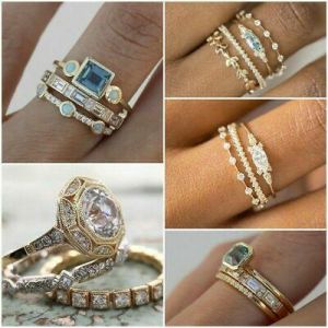 Fashion Women 925 Silver Rings White Sapphire Wedding Ring Jewelry Size 6-10